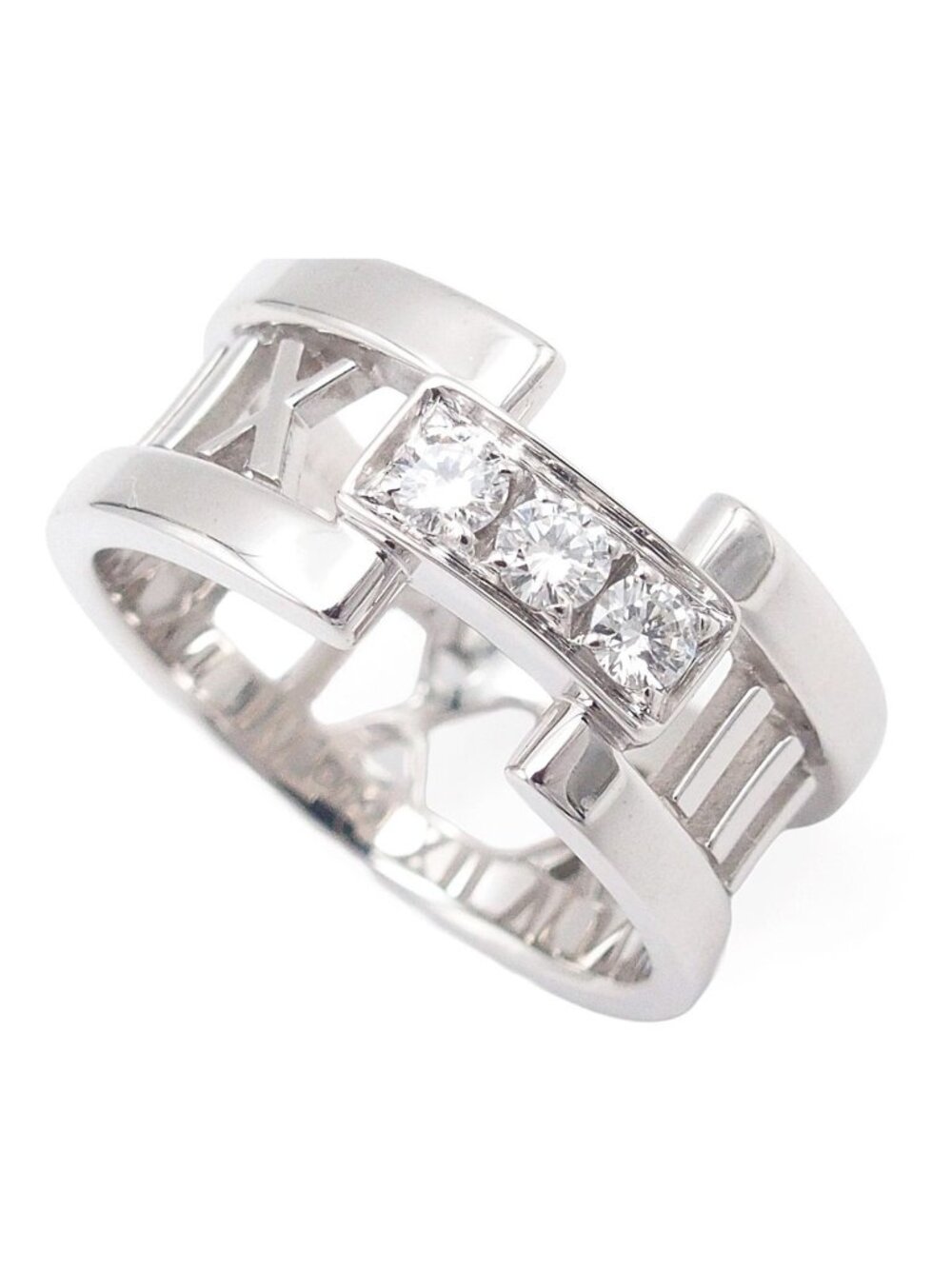 Tiffany & Co Open Atlas Ring White Gold 18K Diamond